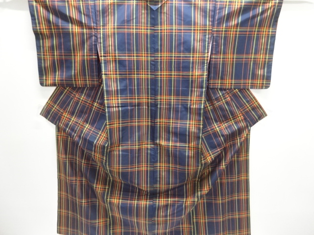 JAPANESE KIMONO / YONEZAWA TSUMUGI / ENSEMBLE / WOVEN GRID